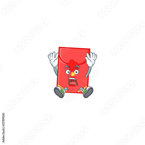 An icon character of chinese envelope style with shocking gesture
