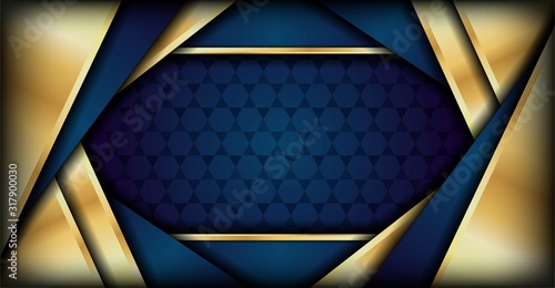 abstract blue luxury dark background with golden line