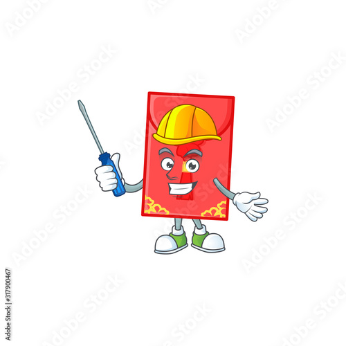 Cool automotive chinese envelope in cartoon character style