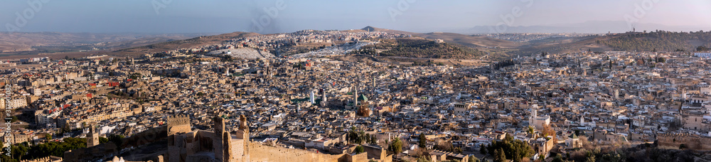 Panoramic view of the city of Fez, in Morocco. Africa