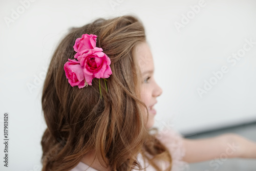 young beautiful girl with nice brown long hair