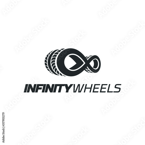 Car infinite wheel logo vehicle mascot transportation auto sport wheel speed drive motor racing rally garage tech trip port drive performance electric riding gear piston classic dealership