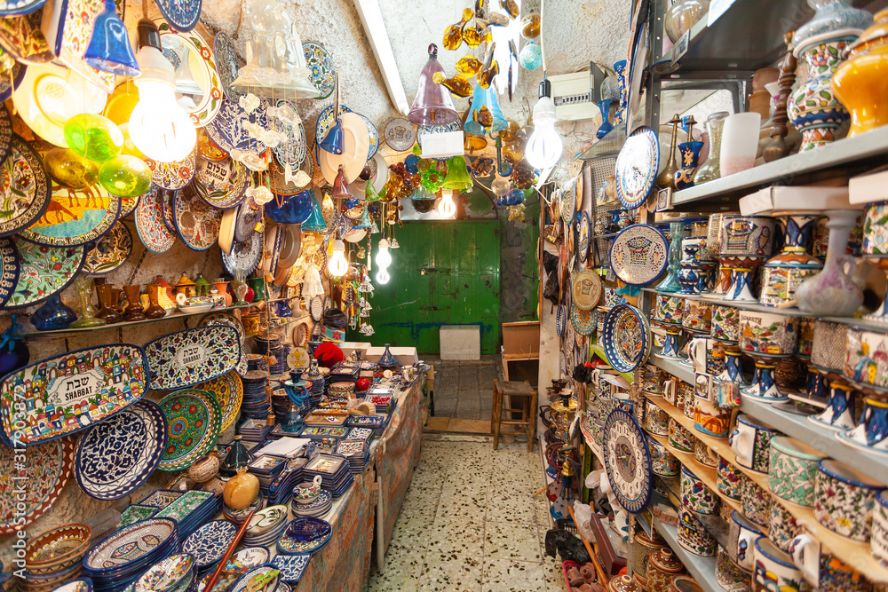 Souvenir shop at the old city of Jerusalem