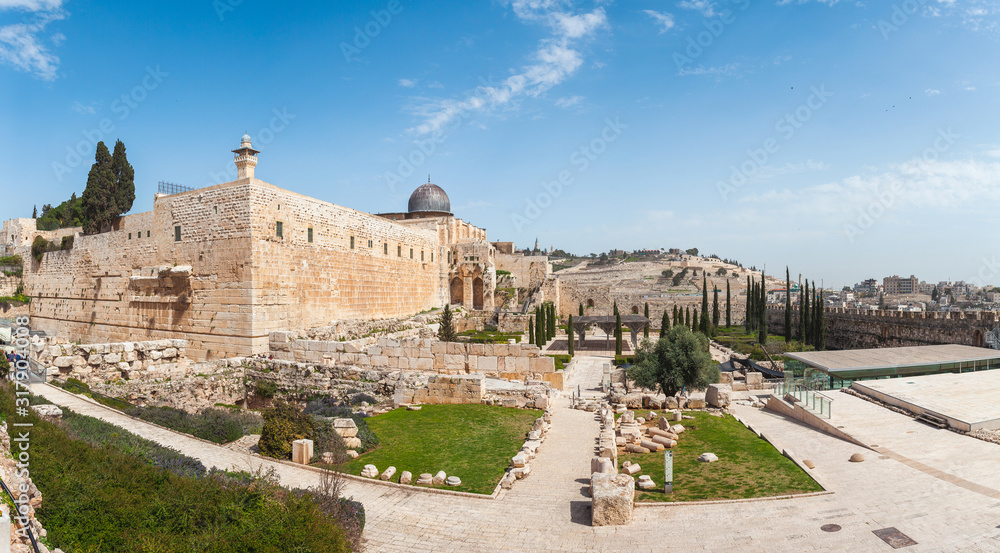 Archaeological site close to City of David in Jerusalem, Israel