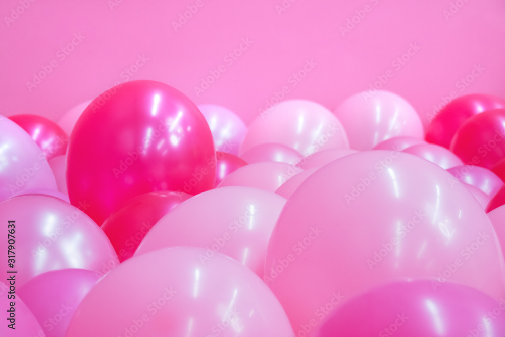 Pink Balloons with pink Background