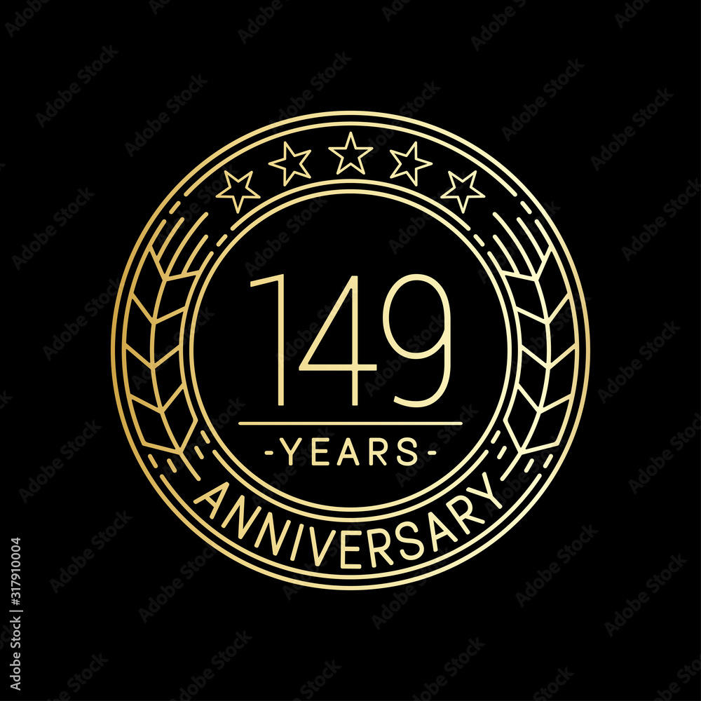 149 years anniversary logo template. 149th line art vector and ...