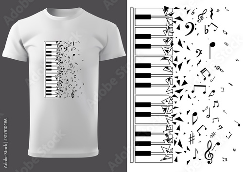 White T-shirt Design with P...