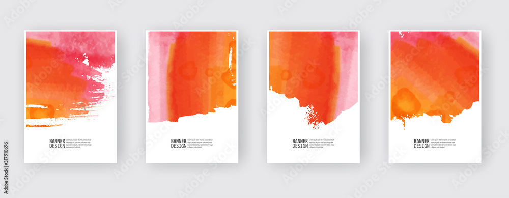 Abstract watercolor color design banner set. Vector illustration eps 10 - obrazy, fototapety, plakaty 
