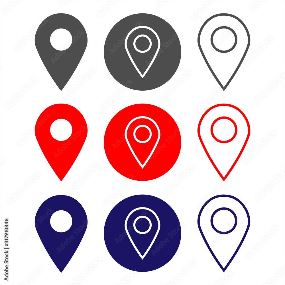 Location icon. Positioning sign in map. Pin vector illustration. Location icon. Positioning sign in map. Pin vector illustration.