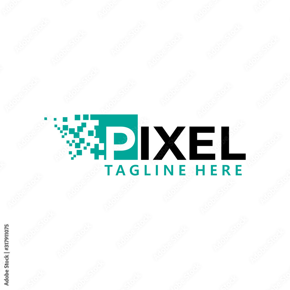 Fototapeta premium pixel logo icon vector isolated