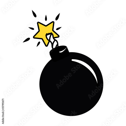 Cartoon bomb. vector