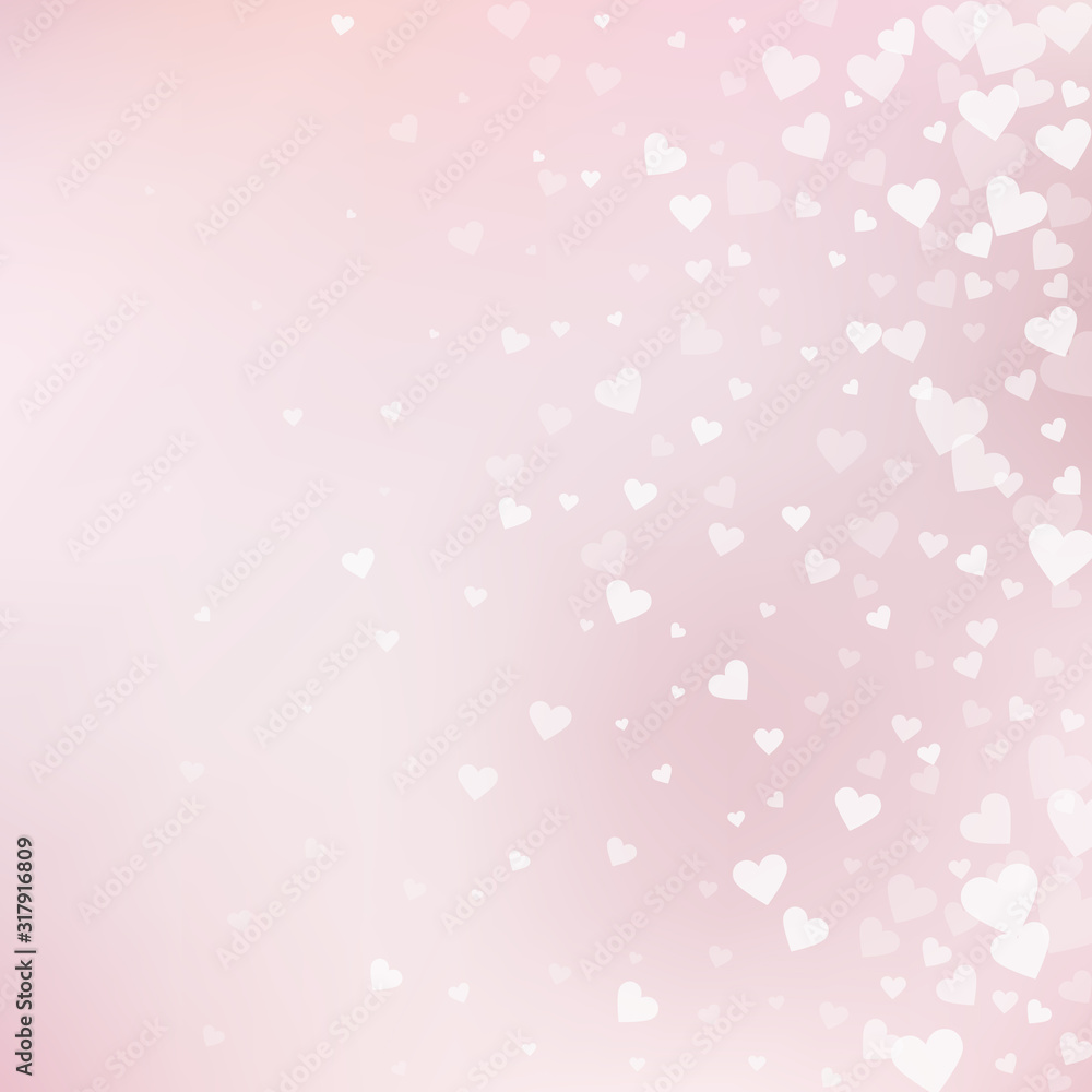 White heart love confettis. Valentine's day gradie White heart love confettis. Valentine's day gradie