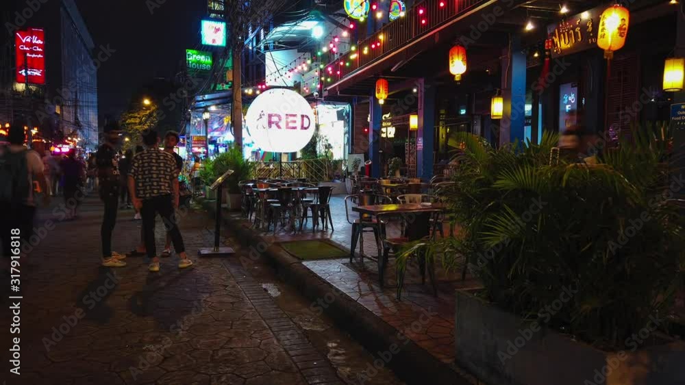 Time lapse by night in colourful bangkok street Time lapse by night in colourful bangkok street
