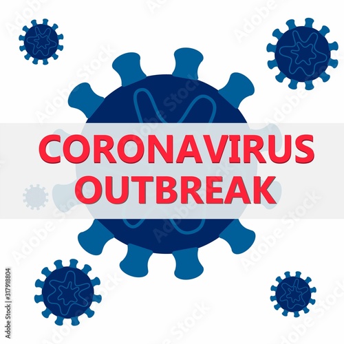 Vector illustration of  novel Coronavirus outbreak .Coronavirus cell on white background. SARS pandemic risk aler