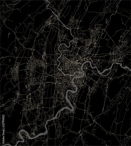 map of the city of Chongqing, China photo