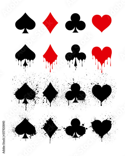 Set of symbols deck of cards for playing poker and casino.