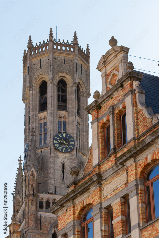 Belfry bell tower in Bruges, Belgium
