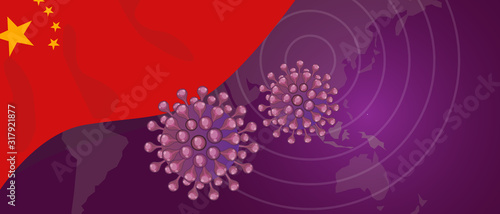 Corona virus deadly pandemic infection spread in china with map flu outbreak