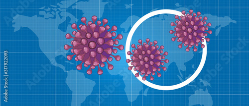 Corona virus deadly pandemic infection spread in china with map flu outbreak