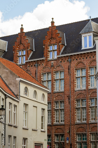 Details of old medieval houses in Bruges  Belgium