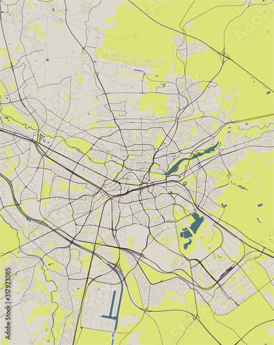map of the city of Nuremberg, Germany