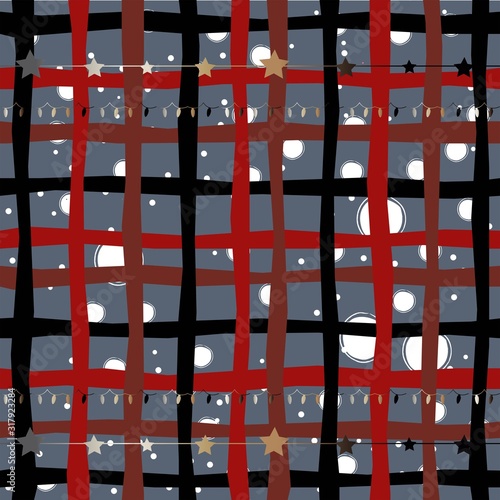 Frame on blue background with lights and stars.