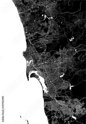 map of the city of San Diego, California, USA