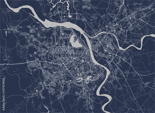 Photography map of the city of Hanoi, Vietnam