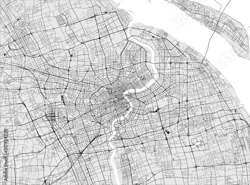 map of the city of Shanghai, China