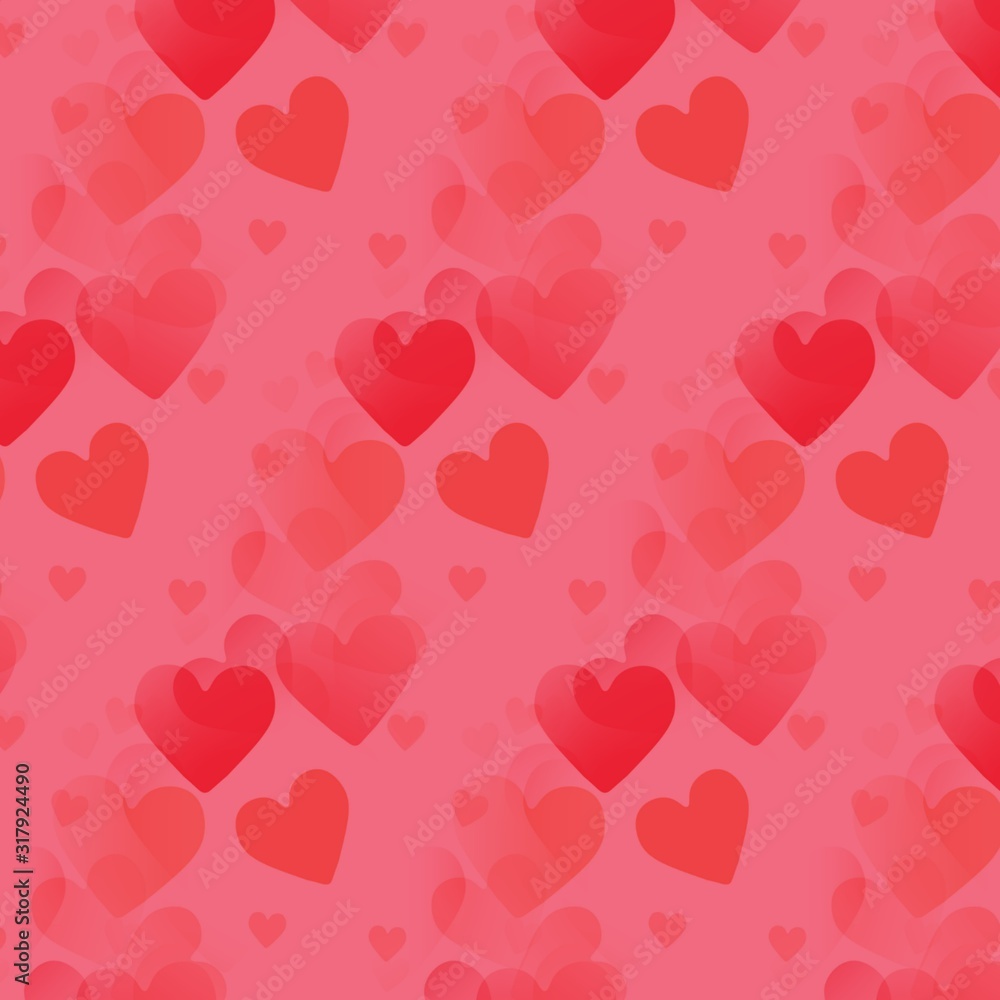 seamless background with hearts blur
