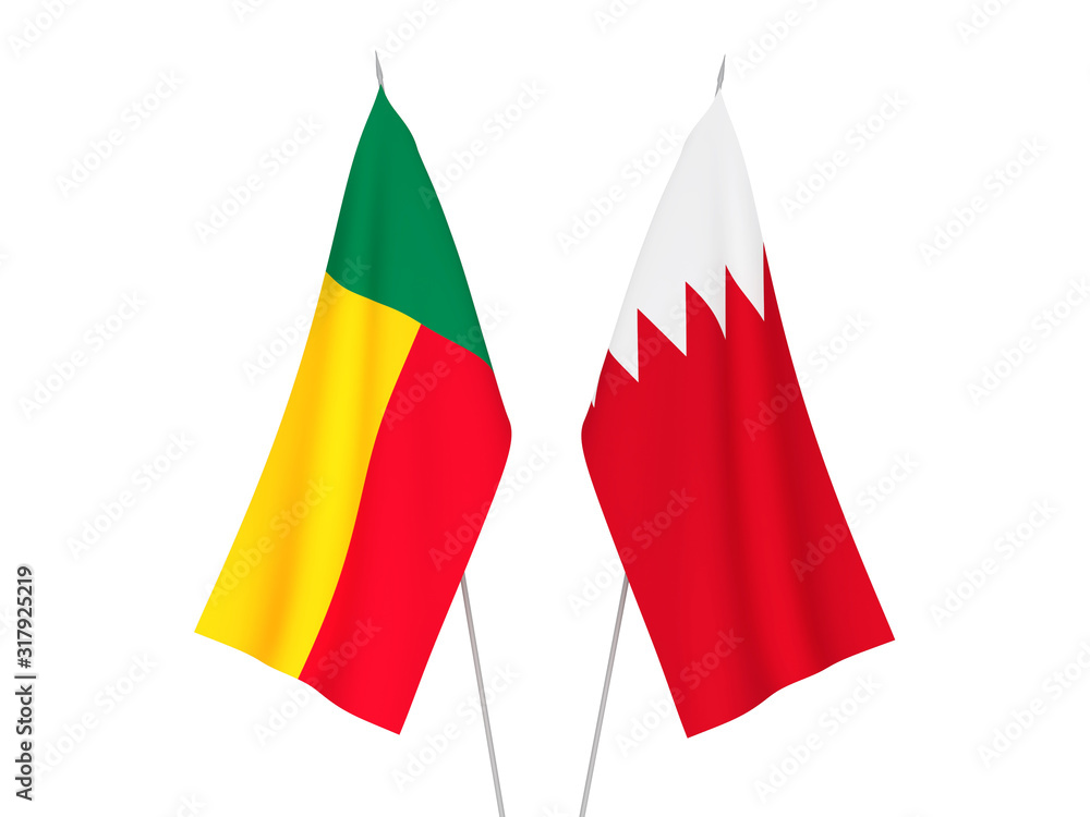 Naklejka premium Bahrain and Benin flags