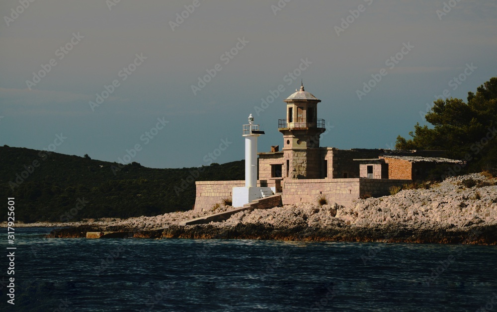 Small white lighthouse