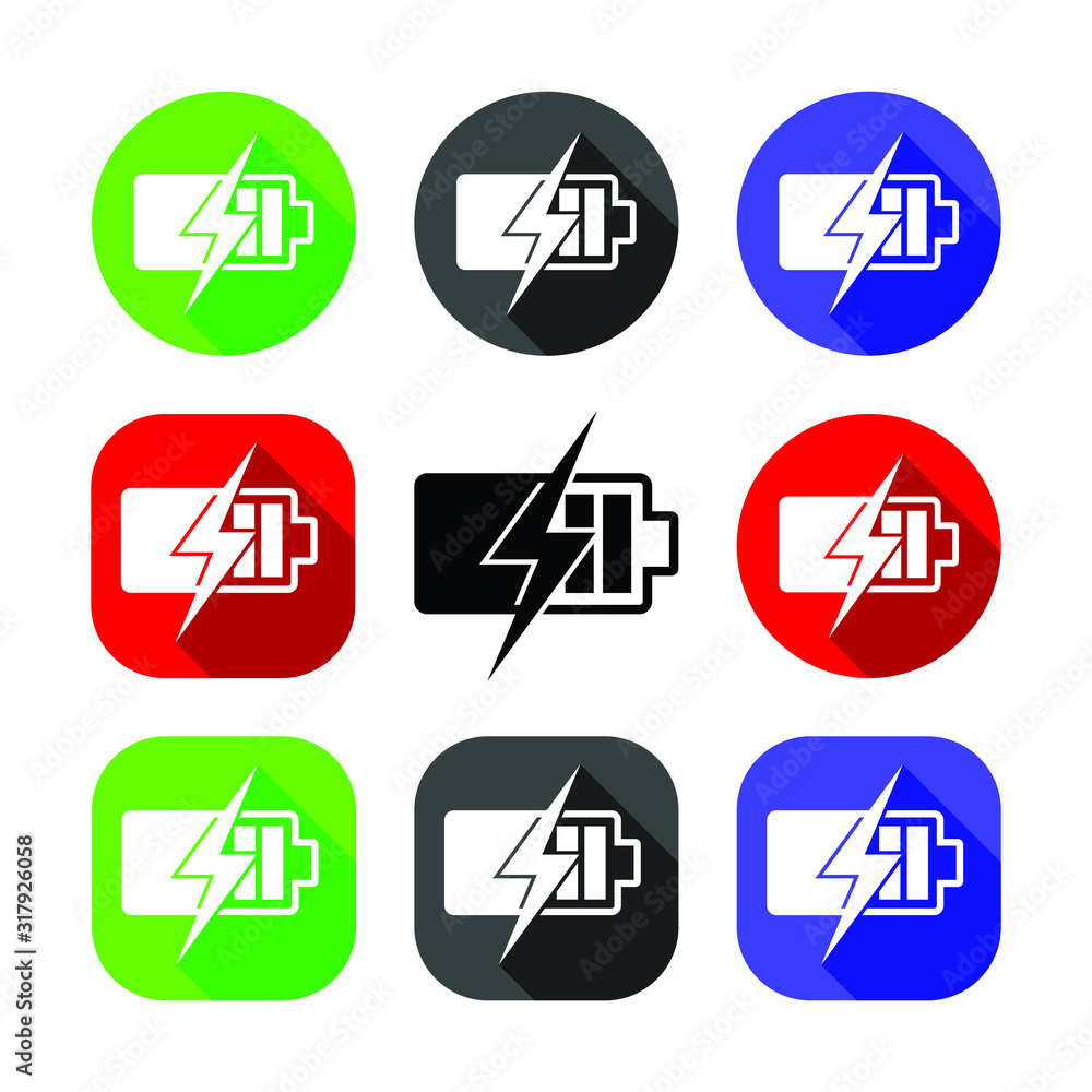 Battery icons graphic design vector symbols Battery icons graphic design vector symbols