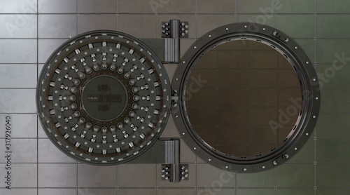 Render of the vault door. 3D