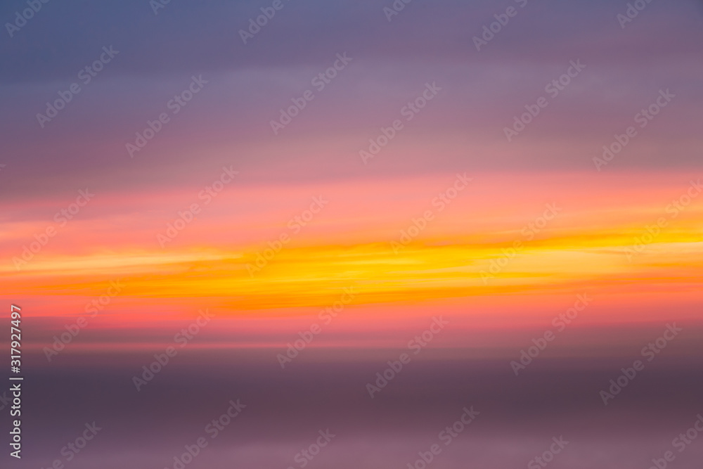 Colorful Dramatic Sky During Sunset. Cloudscape Background With Clouds At Sunrise