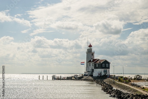 Beautiful shot of the Lighthouse Near Marken in the Netherlands