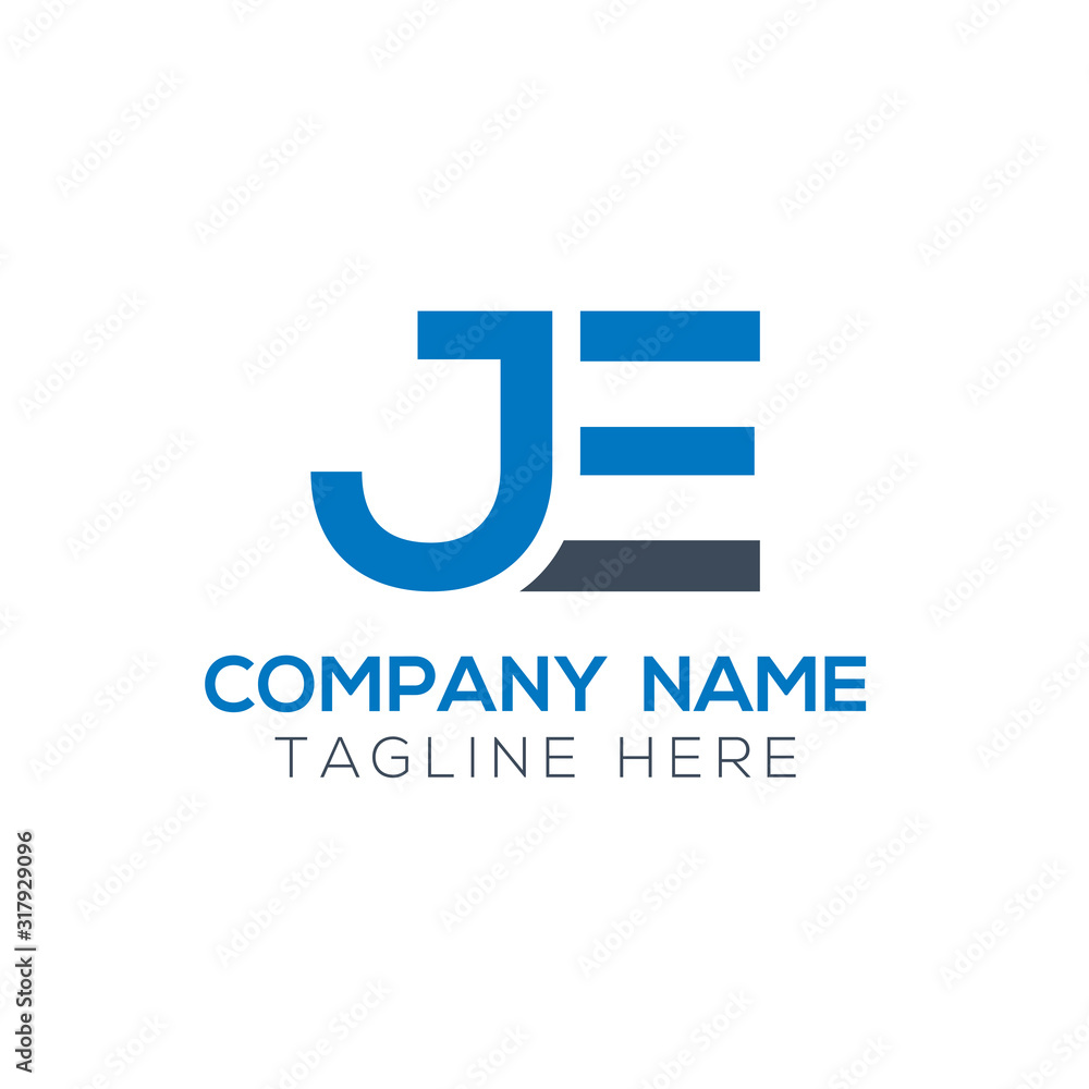 Creative letter JE Logo Design Vector Template. Initial Linked Letter JE Logo Design
