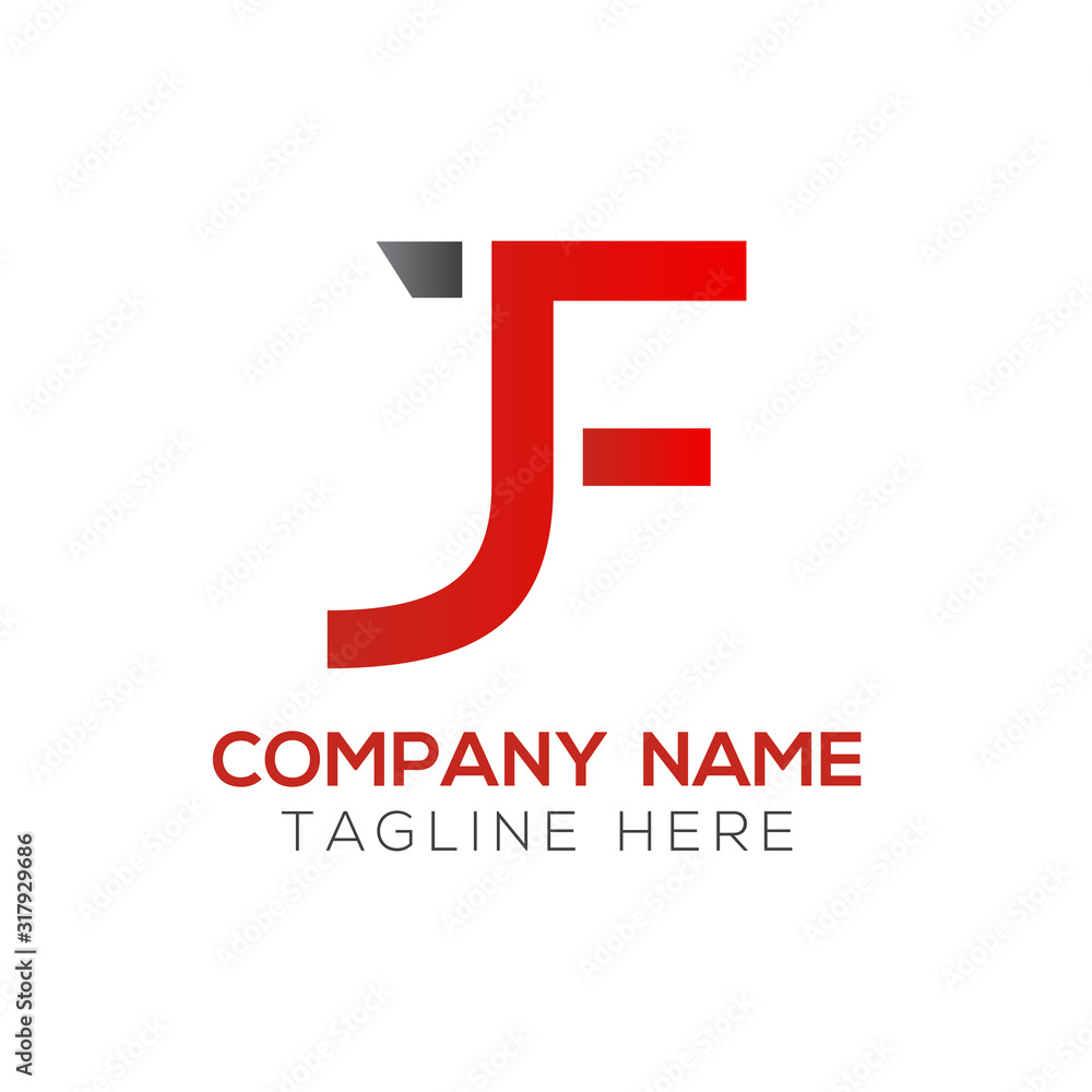 Obraz premium Creative letter JF Logo Design Vector Template. Initial Linked Letter JF Logo Design