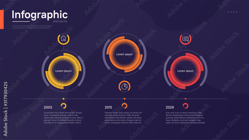 colorful timeline buttons infographic layout stock... Stylish colorful vector timeline infographic template with circular ...