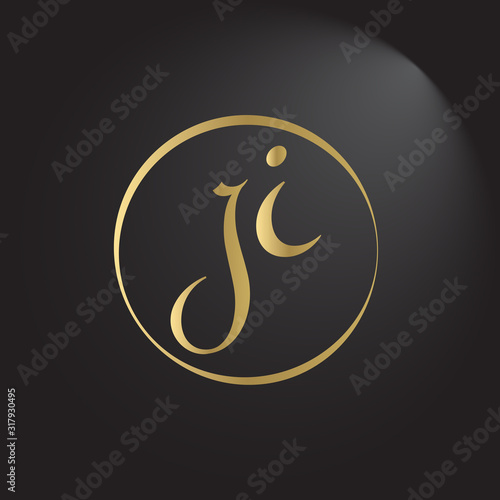 Creative letter JI Logo Design Vector Template. Initial Linked Letter JI Logo Design