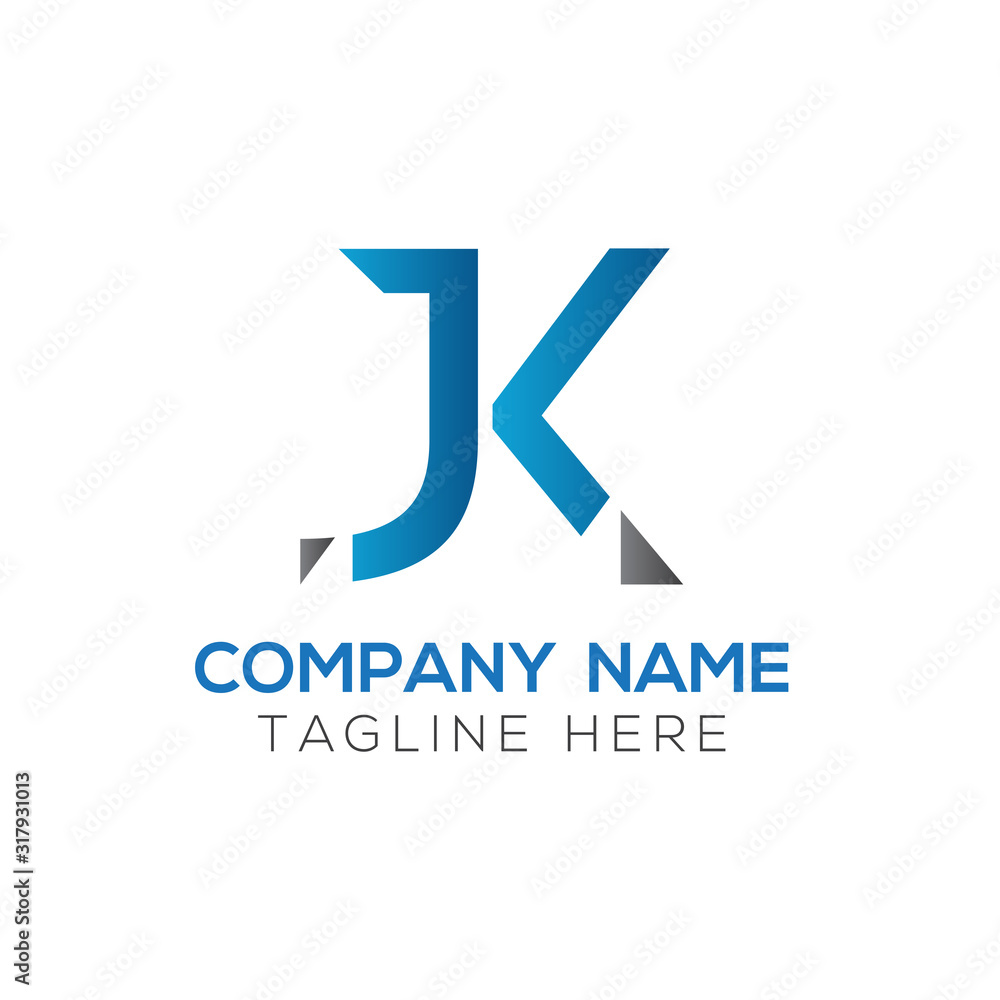 Creative letter JK Logo Design Vector Template. Initial Linked Letter JK Logo Design Creative letter JK Logo Design Vector Template. Initial Linked Letter JK Logo Design