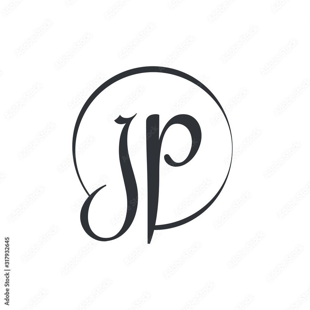 Creative letter JP Logo Design Vector Template. Initial Linked Letter JP Logo Design Creative letter JP Logo Design Vector Template. Initial Linked Letter JP Logo Design