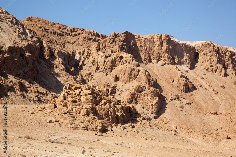 Landscape around the Qumran Caves in Israel