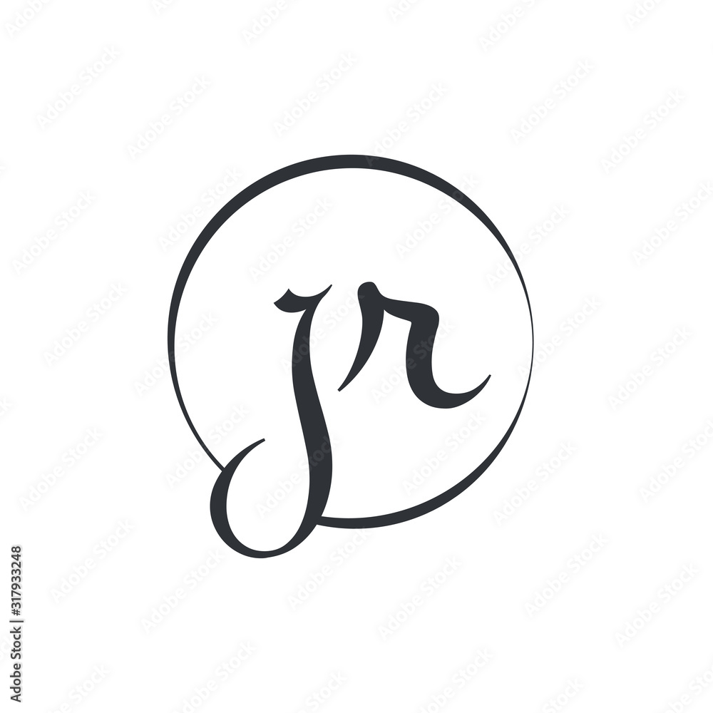 Creative letter JR Logo Design Vector Template. Initial Linked Letter JR Logo Design Creative letter JR Logo Design Vector Template. Initial Linked Letter JR Logo Design
