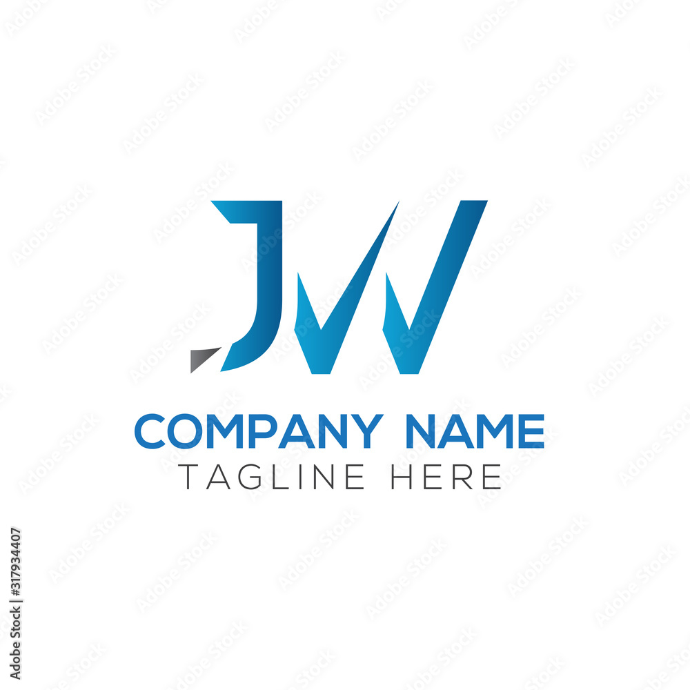 Creative letter JW Logo Design Vector Template. Initial Linked Letter JW Logo Design Creative letter JW Logo Design Vector Template. Initial Linked Letter JW Logo Design
