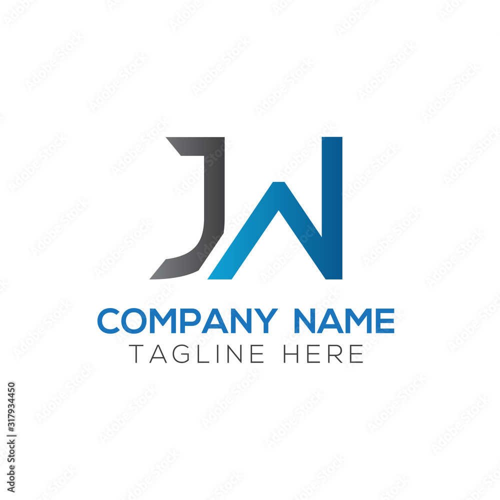 Creative letter JW Logo Design Vector Template. Initial Linked Letter JW Logo Design Creative letter JW Logo Design Vector Template. Initial Linked Letter JW Logo Design
