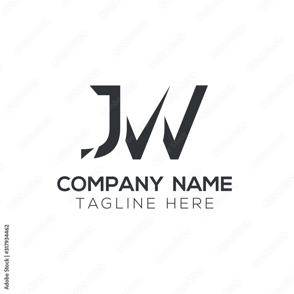 Creative letter JW Logo Design Vector Template. Initial Linked Letter JW Logo Design Creative letter JW Logo Design Vector Template. Initial Linked Letter JW Logo Design