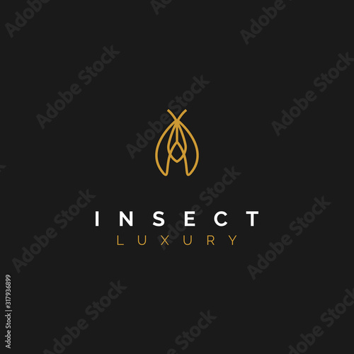 simple and luxury bug insect logo design inspiration