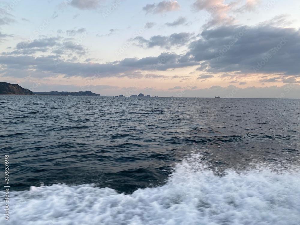 Fototapeta premium Widok ze szczytu statku.