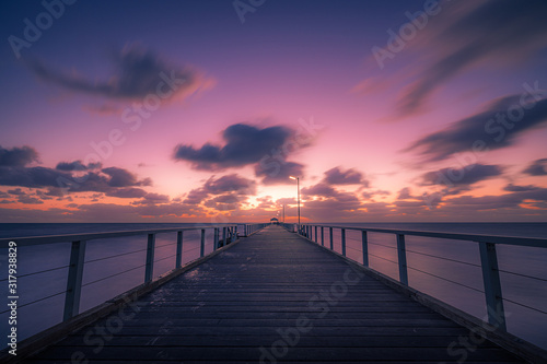 Fototapeta Naklejka Na Ścianę i Meble -  Henley beach jetty at sunset, Adelaide, South Australia